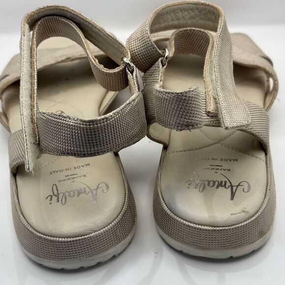 Amalfi By Rangoni Bice Quarter Strap Sandal Beige Metallic Comfort Size 9.5 - Picture 7 of 12